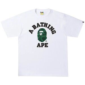 BAPE Color Camo College T-Shirt White Green | A Bathing Ape